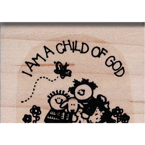1992 Stampin' Up! - I AM A CHILD OF GOD - Rubber Stamp - Picture 1 of 2